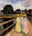 three girls on the jetty
